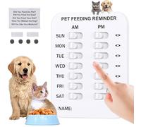 Did You Feed The Cat Tracker Magnet, Dog Feeding Reminder with AM PM Indicators, Magnetic Sticker and Double Sided Adhesive for Pet Owners, Household Feeding Schedule for Cats & Dog (#A)