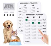Did You Feed The Cat Tracker Magnet, Dog Feeding Reminder with AM PM Indicators, Magnetic Sticker and Double Sided Adhesive for Pet Owners, Household Feeding Schedule for Cats & Dog (Mix)
