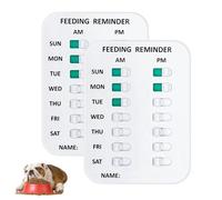 Did You Feed The Cat Tracker Magnet,Pet Feeding Reminder for Dogs Cats,Dog Fed Sign Flip Weekdays Am/Pm,Accessories Helps You to Track Feeding & Medication Reminder Magnets Device (#2B)