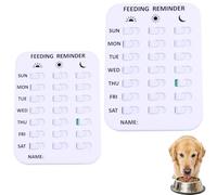 Did You Feed the Cat Tracker, Magnetic Pet Feeding Reminder, Daily Pet Feeding Chart for Dogs and Cats, AM/PM Meal Tracker to Prevent Overfeeding or Missed Meals (2 PCS)