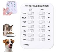 Did You Feed the Cat Tracker, Magnetic Pet Feeding Reminder for Dogs & Cats, 3 Times a Day Indication, Pet Feeding Chart to Track Meals & Prevent Overfeeding (A)