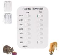 Did You Feed the Cat Tracker, Pet Feeding Reminder for Dogs Cats, Feed Reminder with Magnet, Daily AM PM Indicators to Track Feeding Schedule & Prevent Overfeeding (1 * 2rows)