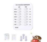 Did You Feed The Cat Tracker, Pet Feeding Reminder for Dogs Cats, Feed Reminder with Magnet, with Weekdays AM/PM Indicators, Daily Pets Supplies Essentials(C#2= 1 PCS)