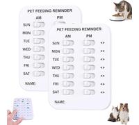 Did You Feed The Dog Tracker, Don't Forget to Feed Your Pets Sign, Pet Feeding Reminder, for Dogs Cats, Pet Has Been Fed Schedule (2Pcs 2Rows)