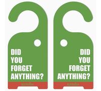 Did You Forget Anything Door Hanging Sign, 2 Pack Double Sided Doors Knob Signs Green, PVC Notice Sign Smart Reminder For Office Home Dorm Hotel, 7.7"x3.5"