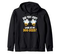 Did You Just Look At My Boo Bees Funny Ghost Halloween Zip Hoodie