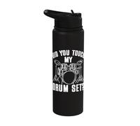 Did You Touch My Drum Set Drummer Music Band Stainless Steel Insulated Water Bottle