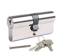 DIDA® 100mm(40/60) Euro Cylinder Lock,UPVC Door Lock Barrel with 3 Keys,High Security,Anti-Pick Anti-Bump Anti-Drill,Polished Nickel Finish,Suitable for All Door Types,BS EN 1303:2005