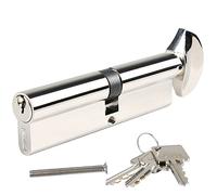 DIDA® 100mm(45T/55) Thumb Turn Euro Cylinder Lock,UPVC Barrel Lock with 3 Keys Anti-Pick,Anti-Bump,Anti-Drill,High Security,Polished Nickel Finish,Suitable for All Door Types,BS EN 1303:2005