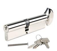 DIDA® 100mm(55T/45) Thumb Turn Euro Cylinder Lock,UPVC Barrel Lock with 3 Keys Anti-Pick,Anti-Bump,Anti-Drill,High Security,Polished Nickel Finish,Suitable for All Door Types,BS EN 1303:2005
