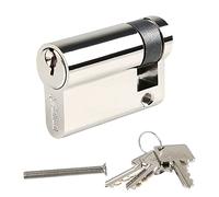 DIDA® 50mm(40/10) Euro Cylinder Lock,UPVC Door Lock Barrel with 3 Keys,High Security,Anti-Pick Anti-Bump Anti-Drill,Polished Nickel Finish,Suitable for All Door Types,BS EN 1303:2005