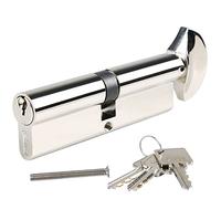 DIDA® 80mm(40T/40) Thumb Turn Euro Cylinder Lock,UPVC Barrel Lock with 3 Keys Anti-Pick,Anti-Bump,Anti-Drill,High Security,Polished Nickel Finish,Suitable for All Door Types,BS EN 1303:2005
