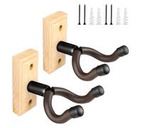 DIDA Guitar Wall Mount, Premium Solid Wood Guitar Hanger, Guitar Accessories, U-Shape Hardwood Guitar Holder Hook (Naturewood, 2 Pack)