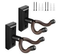 DIDA Guitar Wall Mount, Premium Solid Wood Guitar Hanger, Guitar Accessories, U-Shape Hardwood Guitar Holder Hook (Blackwood, 2 Pack)