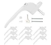 DIDA® White UPVC Window Handles 10-Pack - Universal Lockable Espag Handles for Double Glazed Windows, 40mm Spindle (Left/Right Fit)