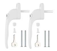 Dida Window Handle White, 2pcs UPVC Window Handles, White Double Glazed, Universal Lockable, Fits Left and Right Hand, 40mm Spindle Length
