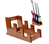 DIDA Wooden Floor Stand for Multiple Electric Guitars, 3-Holder, Space-Saving Floor Guitar Rack for Home, Studio, Stage, Multiple Electric Guitar, Bass Guitar Display (Sapele)