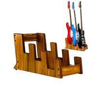 DIDA Wooden Floor Stand for Multiple Electric Guitars, 3-Holder, Space-Saving Floor Guitar Rack for Home, Studio, Stage, Multiple Electric Guitar, Bass Guitar Display (Zebrawood)