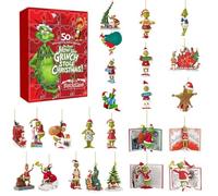 Didabon Grinch Advent Calendar 2023 for Kids and Adults, The Grinch Toys-24Pcs The Grinch Gifts, 24 Days Christmas Minifigures Countdown Calendar, Grinch Christmas Tree Decorations z12