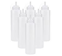 Didabotak Condiment Squeeze Bottles, 6 Pack 18oz 500ml Plastic Squeeze Condiment Bottles with Twist On Cap Lids for Sauces, Paint,Oil, Condiments,Salad Dressings, Arts and Crafts