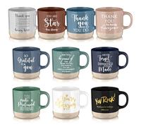 Didaey 10 Pcs Thank You Mugs Bulk Appreciation Gifts for Employee Coworkers Thank You Gifts for Customer Service Medical Assistant Vet Tech Pharmacy Week Motivational Ceramic Coffee Mugs(Classic)