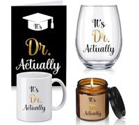 Didaey 4 Pcs Nurse Gifts Set It's Dr Actually 11 oz Coffee Mug and 18 oz Stemless Wine Glass Funny Doctor Day Gift Idea for Women Phd Hygienist Physician Dentist Medical Graduation Nurse Week Gift