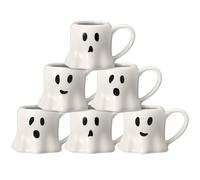 Didaey 6 Pcs Halloween Ghost Mug 11 oz Ceramic Mug Set of 6 White Ghost Coffee Cup Halloween Themed Design Cup Set for Coffee Tea Hot Chocolate Gifts Presents 4.7 x 3.5 x 3