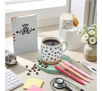 Didaey 7 Pcs Veterinary Appreciation Gifts Set Vet Receptionist Week Ceramics Mug Candle Leather Journal Pens Thank You Gifts for Vet Tech Nurse Coworker Assistant Staff, White