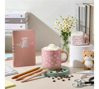 Didaey 7 Pcs Veterinary Appreciation Gifts Set Vet Receptionist Week Ceramics Mug Candle Leather Journal Pens Thank You Gifts for Vet Tech Nurse Coworker Assistant Staff, Pink