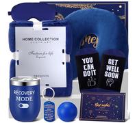 Didaey 9 Pcs Get Well Soon Gifts for Men Care Package Get Well Basket Cancer Gift with Tumbler U Shaped Pillow Blankets Socks Eye Mask Keychain Stress Ball Greeting Card for Father Brother Friends