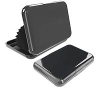 Didarenba Card Holder Men Women Credit Cards 2 Pieces Aluminium with RFID System Blocking Card Protector Anti Fraud Anti Contactless Large Capacity Black