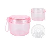 DIDATOOL Denture Bath Case, No-Leak Denture Cup, Large Capacity Denture Box, Portable Storage for All Types of Dentures Orthodontic Appliances, Perfect for Traveling and Daily Use (Transparent Pink)