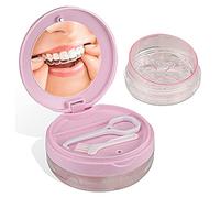 DIDATOOL Denture Box Leak-Proof Dental Retainer Case, Portable Denture Bath with Mirror, Removal Tool and Extra Storage Layer, Denture Case Perfect for Traveling and Daily Use (Pink)