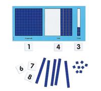 DIDAX Magnetic Base Ten Place Value Set, Blue, 9.5x18x.13 in, Learning Aid, For Grades K-2, Includes Frame, Base Ten Pieces (120), Number Labels (21), Teaching Notes