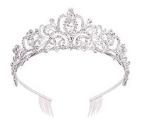 Didder Silver Crystal Tiara Crown Headband Princess Elegant Crown with combs for Women Girls Bridal Wedding Prom Birthday Party