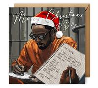 Diddy Christmas Card - P Diddy Wish List - Humorous Baby Oil Santa Joke for Him or Her - Rude Christmas Greeting Cards for Friends, Dad, or Boyfriend - Cheeky and Rude