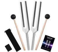 DiDiBirDi 512hz Tuning Fork 2 pcs ，Aluminum Alloy Tuning Fork With Accurate Frequency, with Silicone Hammer and Storage Bag,Suitable For Sound Therapy, Yoga, Meditation, And Relaxation