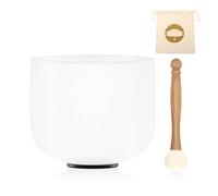 DiDiBirDi 8-Inch Frosted Quartz Crystal Singing Bowl With One Mallet,One O-Ring and Storage Bag, for Sound Healing, Meditation, Yoga
