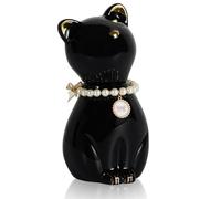 DiDiBirDi Cat Urns for Ashes,Elegant Cat Cremation Urns Cremation Keepsake,Cat Memorial Urn for Remembering Pets Ceramics Ashes Funeral Urn Personalized with Cat Necklace