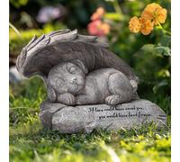 DiDiBirDi Dog Angel Pet Memorial Grave Marker Tribute Statue, Pet Memorial Stones for Dog Garden Ornament Stone with Angel Wings, Dog Urn Pet Loss Gifts Garden Decor Outdoor