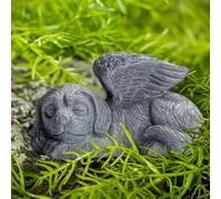 DiDiBirDi Dog Angel Pet Memorial Stone for Dog Grave Marker Tribute Statue, Dog Indoor Memorial Gift for Loss of Dog, Sleeping Dog Angel Figure Made of Resin