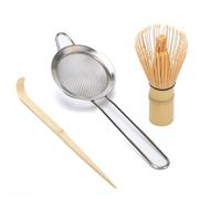 DiDiBirDi Matcha Whisk Set,Matcha Whisk Set,Matcha Whisk (Chasen),Traditional Scoop (Chashaku),Stainless Steel Sifter,Japanese Tea Tools for Ceremony
