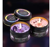 DiDiBirDi Scented Candles with Crystal Stones,7oz Soy Candles, Lavender and Sage Sea Salt Fragrance, Suitable for Women to Relax, Meditate, Yoga, and Bathe