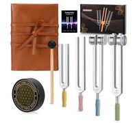 DiDiBirDi Tuning Fork Set 4pcs 128HZ, 136.1HZ, 256HZ, 512HZ, Equipped with PU Leather Bag and Activator, for Yoga, Meditation, Relaxation