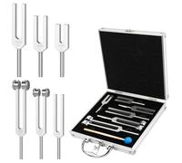 DiDiBirDi Tuning Fork Set,6 pcs (128Hz, 256Hz, 512Hz, 1024Hz, 2048Hz, 4096Hz) with Exquisite Aluminum Storage Case for Meditation, Yoga and relaxation exercises