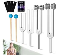 DiDiBirDi tuning forks for healing 128Hz, 256Hz, 512Hz, 1024Hz 4-Pcs aluminum alloy medical for healing chakra set, suitable for sound therapy, yoga, meditation and relaxation