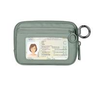 Didida The Iris Women Zipper Purse with ID Window Mini Portable Keychain, Olive, One Size, Casual
