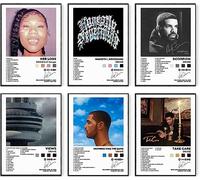 DIDIDO Drake Album Cover Signed Limited Poster Print Rapper Music Posters Canvas Wall Art Room Aesthetic Set of 6 for Teen and Girls Dorm Decor 8x10 inch Unframed