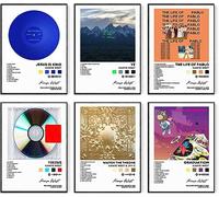 DIDIDO Kanye Poster West Album Cover Signed Limited Print Rapper Music Posters Canvas Wall Art Room Aesthetic Set of 6 for Teen and Girls Dorm Decor 8x10 inch Unframed