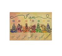 diDIdo Yoga Posters Lpj Chakras I Am Divine Posters for Wall Posters for Room Aesthetic Room Decor Teen Room Decor for Girls Wall Decor 12x18inch(30x45cm)